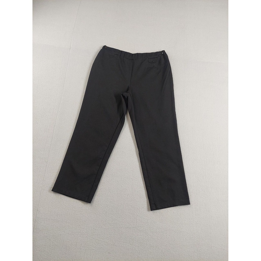 Dorabela Women Pants 50IT L US Black Elastic Waist Pull On Straight Leg Formal